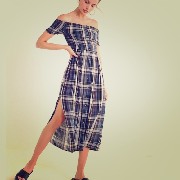 Off Shoulder Smocked Dress